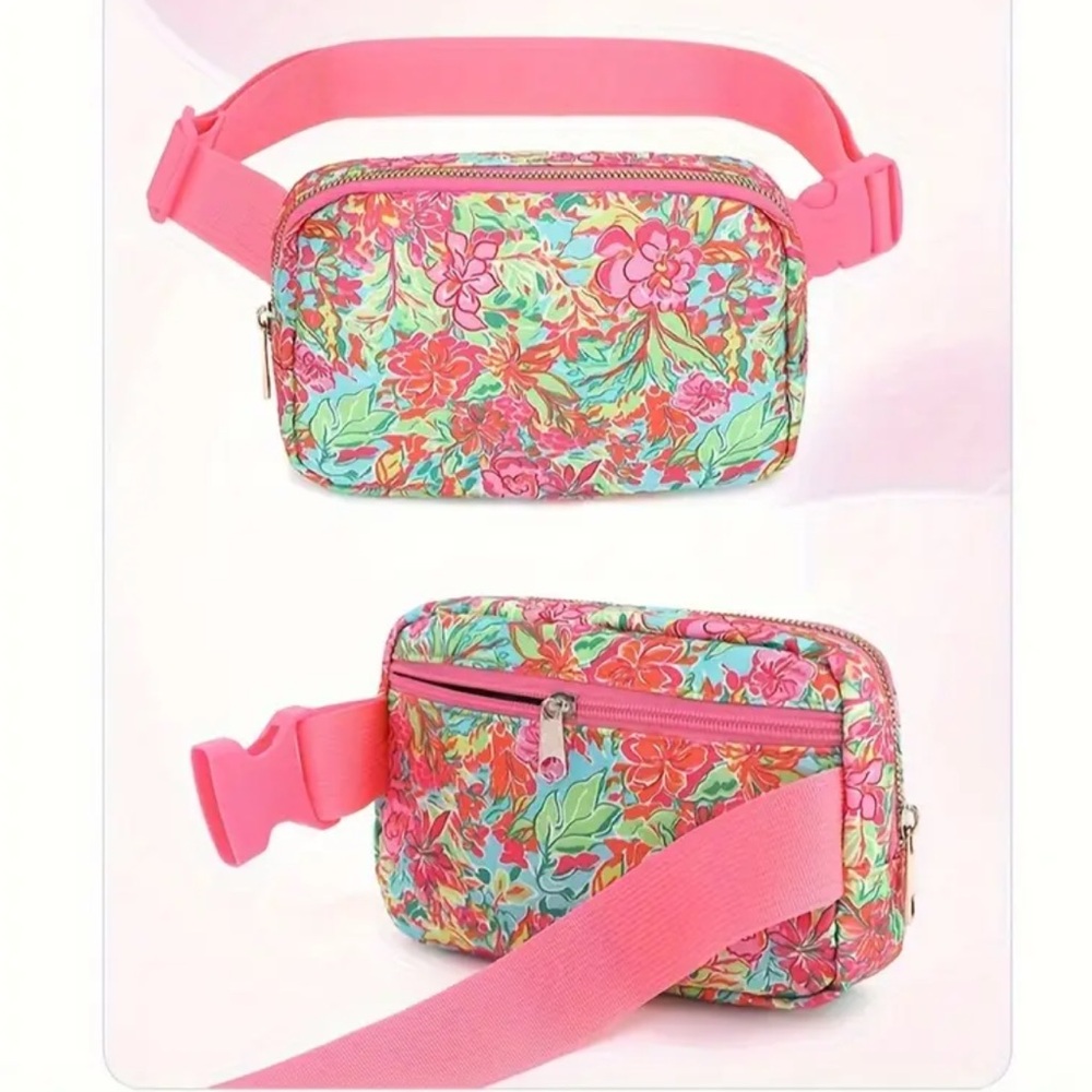 🌸🆕 Floral Pink Belt Bag